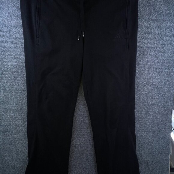 Adidas Sweatpants Womens Medium Joggers Lounge Drawstring Athletic Black Fleece - Picture 1 of 16